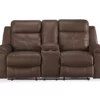 Jesolo Coffee Brown Reclining Console Loveseat -FurniHub Store 810519673