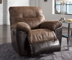 Follett Coffee Faux Leather Rocker Recliner 8 Follett Coffee Faux Leather Rocker Recliner -FurniHub Store 810519692 3