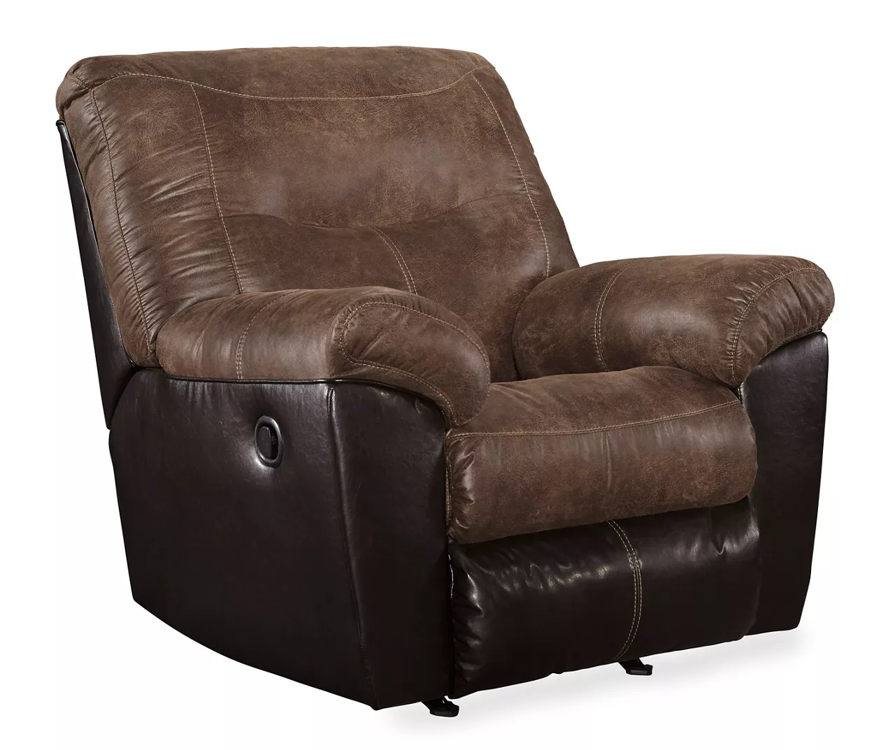 Follett Coffee Faux Leather Rocker Recliner 3 Follett Coffee Faux Leather Rocker Recliner