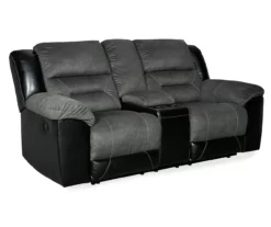 Earhart Faux Leather Reclining Console Loveseat -FurniHub Store 810519695 1
