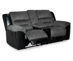 Earhart Faux Leather Reclining Console Loveseat -FurniHub Store 810519695 4