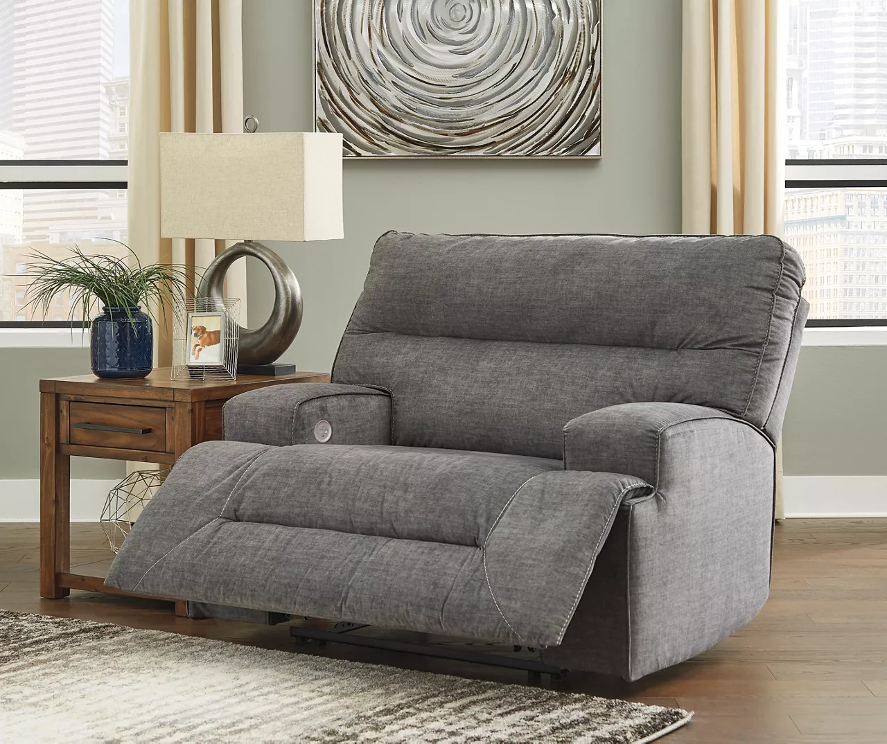 Coombs Charcoal Wide Seat Power Recliner 4 Coombs Charcoal Wide Seat Power Recliner - Image 2