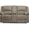 Draycoll Pewter Reclining Console Loveseat -FurniHub Store 810519716