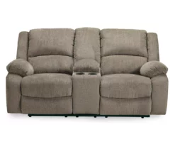 Draycoll Pewter Reclining Console Loveseat