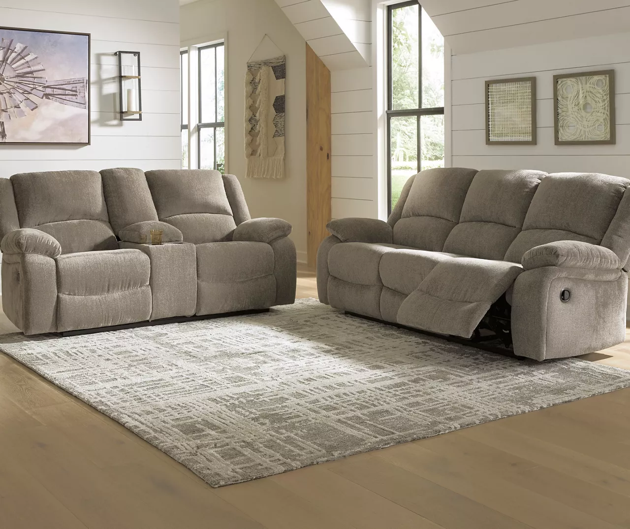 Draycoll Pewter Power Reclining Console Loveseat 5 Draycoll Pewter Power Reclining Console Loveseat - Image 3
