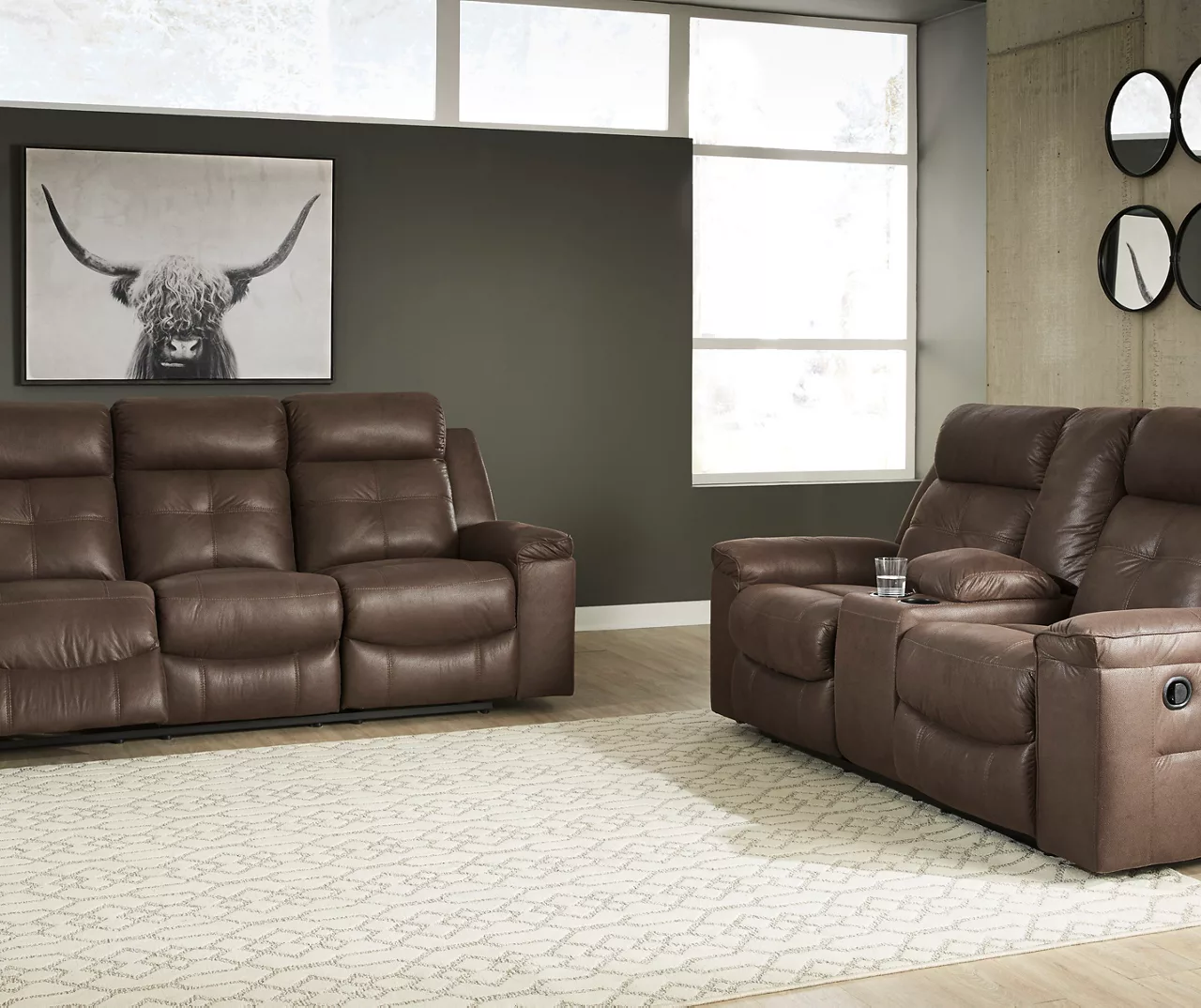 Jesolo Coffee Brown Reclining Console Loveseat 6 Jesolo Coffee Brown Reclining Console Loveseat - Image 4