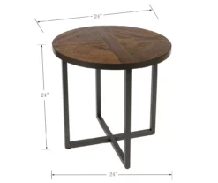 Scranton Antique Pine Round End Table -FurniHub Store 810519909 2