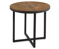 Scranton Antique Pine Round End Table -FurniHub Store 810519909 3