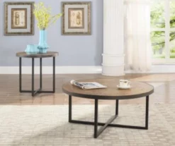 Scranton Antique Pine Round End Table -FurniHub Store 810519909 5