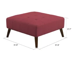 Jasper Brick Red Square Ottoman -FurniHub Store 810519915 2
