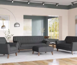 Jasper Charcoal Pebble Square Ottoman -FurniHub Store 810519916 7