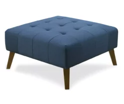 Jasper Navy Peacock Square Ottoman -FurniHub Store 810519917 2