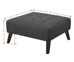 Jasper Navy Peacock Square Ottoman -FurniHub Store 810519917 4