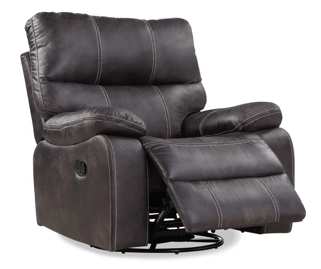 New Albany Dark Graphite Leather Look Micro Suede Swivel Reclining Glider 3 New Albany Dark Graphite Leather Look Micro Suede Swivel Reclining Glider