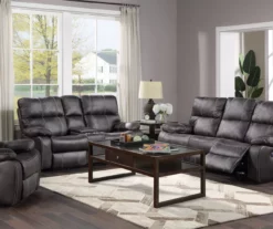 New Albany Dark Graphite Leather Look Micro Suede Swivel Reclining Glider 15 New Albany Dark Graphite Leather Look Micro Suede Swivel Reclining Glider -FurniHub Store 810519941 10