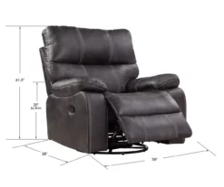 New Albany Dark Graphite Leather Look Micro Suede Swivel Reclining Glider 18 New Albany Dark Graphite Leather Look Micro Suede Swivel Reclining Glider -FurniHub Store 810519941 4