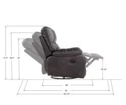New Albany Dark Graphite Leather Look Micro Suede Swivel Reclining Glider 19 New Albany Dark Graphite Leather Look Micro Suede Swivel Reclining Glider -FurniHub Store 810519941 5