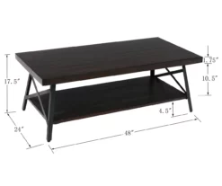 Pomona Espresso Brown Coffee Table -FurniHub Store 810520050 3 1