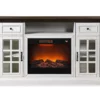 60" Brown & White Glass Door Fireplace Console 2 60" Brown & White Glass Door Fireplace Console -FurniHub Store 810521149 1