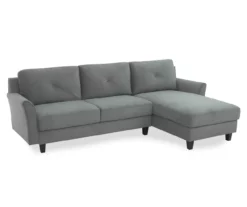 Hayward Gray Curved Arm Sectional -FurniHub Store 810524580 2