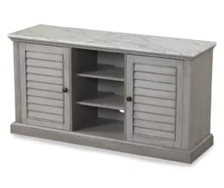 52" Faux Marble Shutter Door TV Stand -FurniHub Store 810524648 3