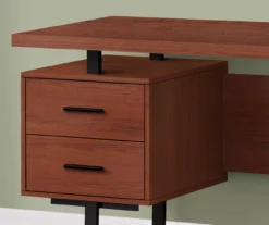 60" Cherry Woodgrain & Black Floating Desk -FurniHub Store 810527325 3