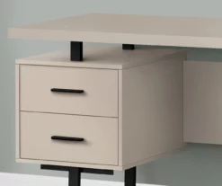 60" Taupe & Black Floating Desk -FurniHub Store 810527326 3