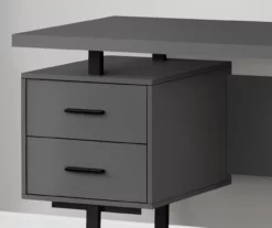 60" Gray & Black Floating Desk -FurniHub Store 810527327 3