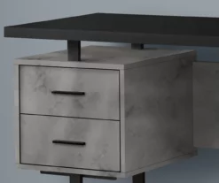 60" Concrete Gray & Black Floating Desk -FurniHub Store 810527329 3