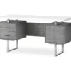 60" Concrete Gray & White Floating Desk -FurniHub Store 810527330 2