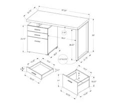 Monarch 48" Floating Computer Desk -FurniHub Store 810527334 5