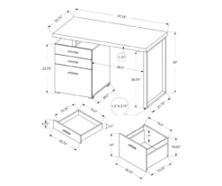 Monarch 48" Floating Computer Desk -FurniHub Store 810527341 5
