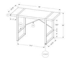 Monarch Paneled Metal Computer Desk -FurniHub Store 810527342 10