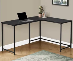 Black Metal L-Shaped Corner Desk -FurniHub Store 810527369 1