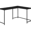 Black Metal L-Shaped Corner Desk -FurniHub Store 810527369 2