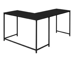 Black Metal L-Shaped Corner Desk -FurniHub Store 810527369 6