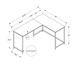 White Metal L-Shaped Corner Desk -FurniHub Store 810527370 10