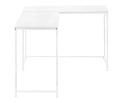 White Metal L-Shaped Corner Desk -FurniHub Store 810527370 5