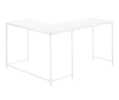 White Metal L-Shaped Corner Desk -FurniHub Store 810527370 6