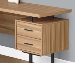 Brown Reclaimed 3-Drawer L-Shaped Corner Desk -FurniHub Store 810527371 3