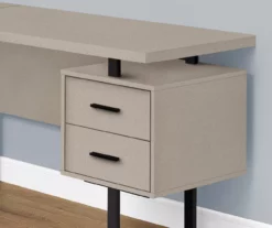 Taupe & Black 3-Drawer L-Shaped Corner Desk -FurniHub Store 810527372 3