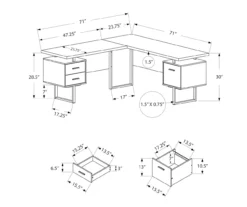 White & Black 3-Drawer L-Shaped Corner Desk -FurniHub Store 810527374 5