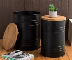 Farmhouse Barrel Storage Stools, 2-Pack -FurniHub Store 810528258 12