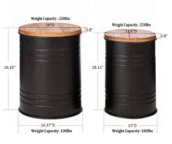 Farmhouse Barrel Storage Stools, 2-Pack -FurniHub Store 810528258 13