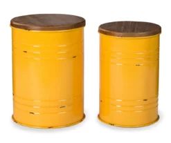 Farmhouse Barrel Storage Stools, 2-Pack -FurniHub Store 810528271 1
