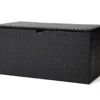 Black 140-Gallon All-Weather Wicker Storage Deck Box -FurniHub Store 810530855 A0 1
