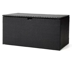 Black 140-Gallon All-Weather Wicker Storage Deck Box