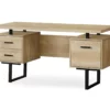 Natural Reclaimed Wood Look Reversible Computer Desk -FurniHub Store 810533367 2 1