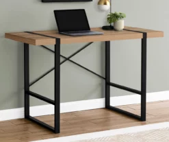 Brown Wood Look Thick Panel Computer Desk -FurniHub Store 810533370 1