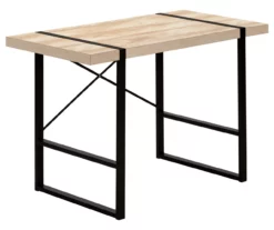 Natural Wood Look Thick Panel Computer Desk